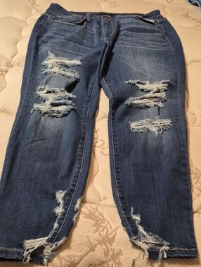 Judy Blue Dark Blue Ripped Skinny  Jeans